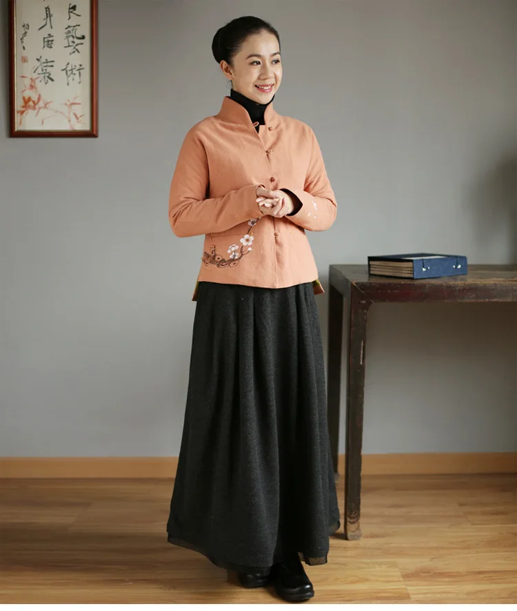 Alta Invierno A Maxi Falda Cálido Grueso Cintura Vintage Lana Larga Otoño Mujer Negro Faldas Línea 8SndIOnPx