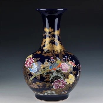 

Jingdezhen ceramic floor large vase blossoming awards of modern Chinese living room decoration Home Furnishing bottle