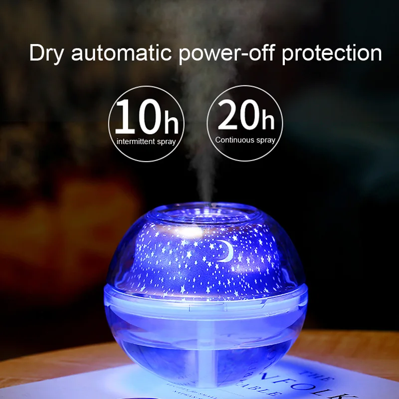 Günstig USB Kristall nacht lampe projektor 500ml luftbefeuchter Desktop Aroma diffusor ultraschall nebel maker LED nacht licht für home