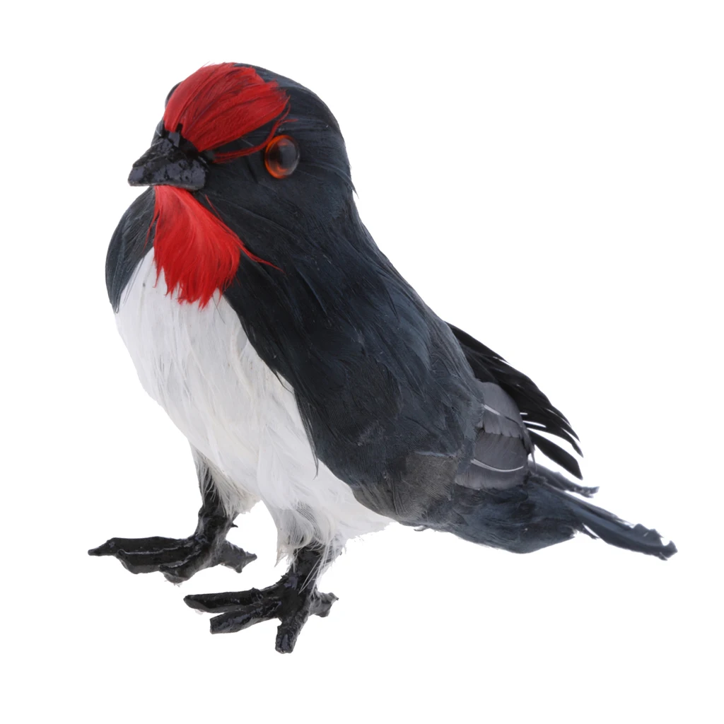 Black Red Bird Animal Swallow Lawn Figurine DIY Landscape Ornament Garden Statues Patio Yard Decor Outdoor Kids Toys 14.5cm