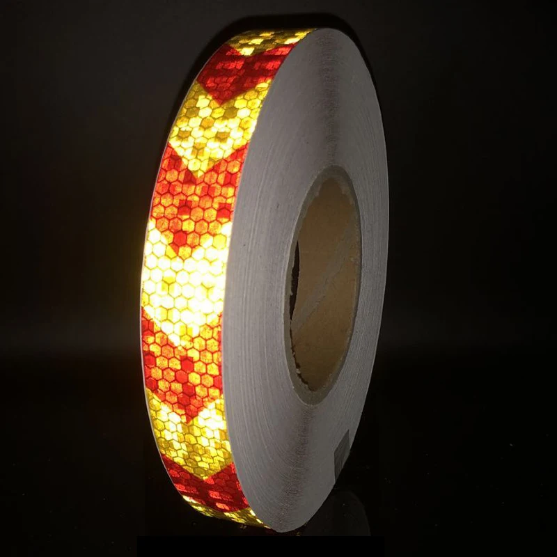 25mmx10m Color Arrow Self-Adhesive Reflective Warning Tape for Body Signs