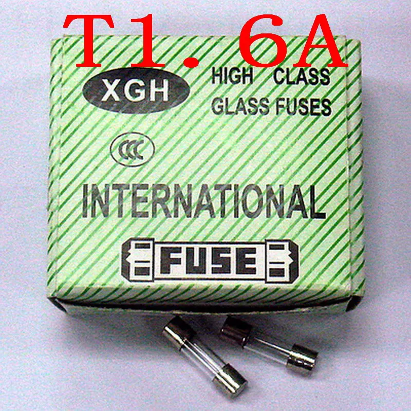 ( 100 pcs/lot ) 1.6A T1.6A 250V,5 x 20mm,Slow Blow Glass Fuses.in