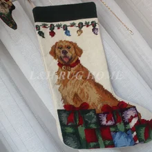 Рождественские носки ручной работы, Новогодний носок для подарков, носки для милых собак 28X43 см