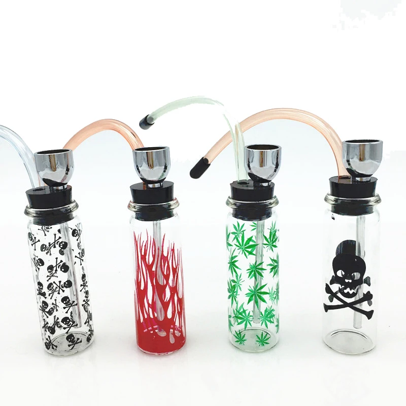 

1PC High Quality Mini Water Pipe Shisha Somke Pipe Smoking Hookah Pipe New style simply operation Green Black Red Durable Tube