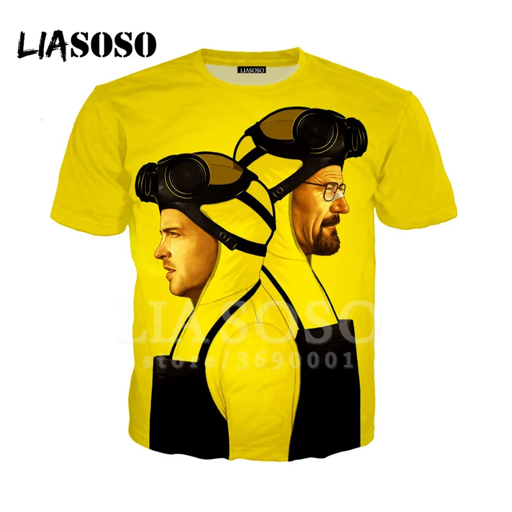 LIASOSO, 3D принт, для женщин и мужчин, Breaking Bad, Heisenberg, смешная, приготовление пищи, время приключений, футболка, летняя футболка, o-образный вырез, повседневные топы, X1407