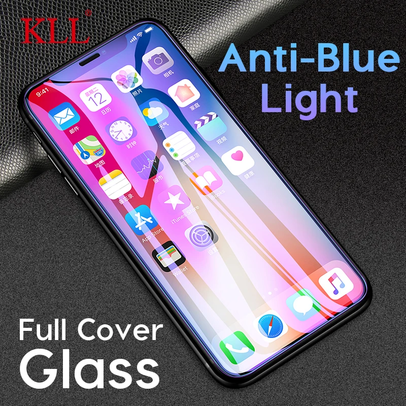 Закаленное стекло 2.5D с защитой от синего света и полным покрытием для iPhone 11 Pro Max X
