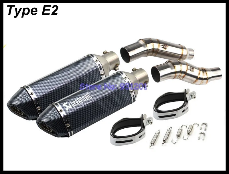 Мотоциклетные слипоны для Kawasaki Z1000 выхлопная труба система соединение глушителя средняя труба с Akrapovic глушитель Escape Moto - Цвет: Type E2