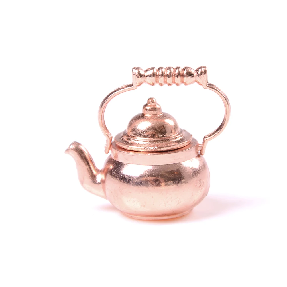Dollhouse Miniature Accessory Mini Metal Teapot Teakettle Pitcher 1:12