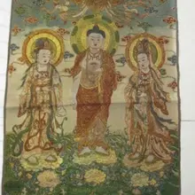 Хороший тибетский буддийский инкрустированный шелк Будда Thangka