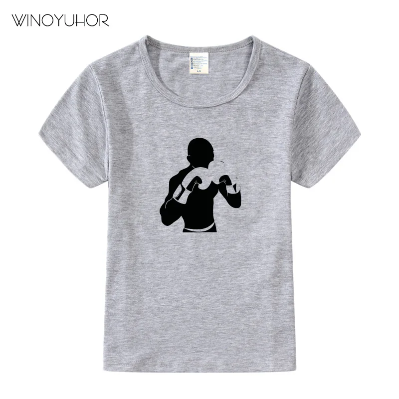 T-Shirts hot Kick Boxing Sports Fighter Kids Funny T-Shirts Summer Children Cotton Baby Clothes Boys/Girls Casual Cool Tops Tees T-Shirts discount