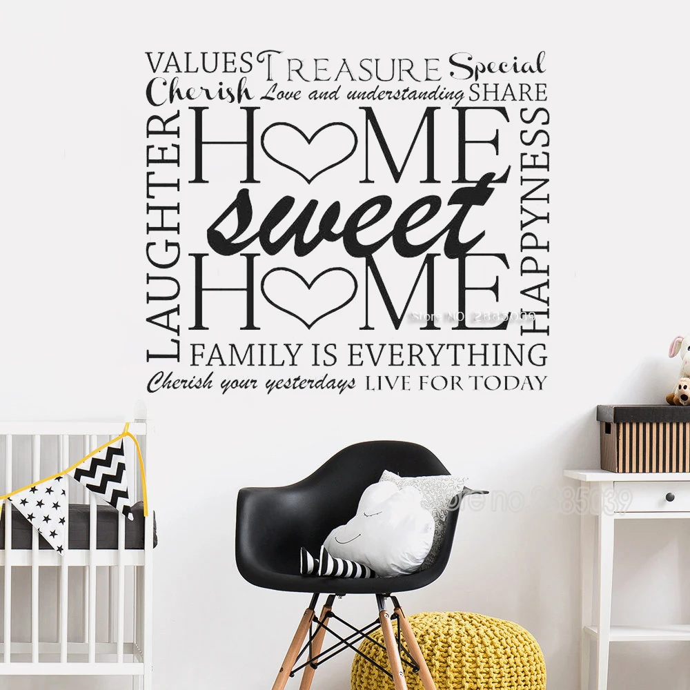 

Наклейка на стену «Home Sweet Home», наклейка на стену, Декор, наклейка на стену, окно, прихожую, Украшение стен, обои LC1330