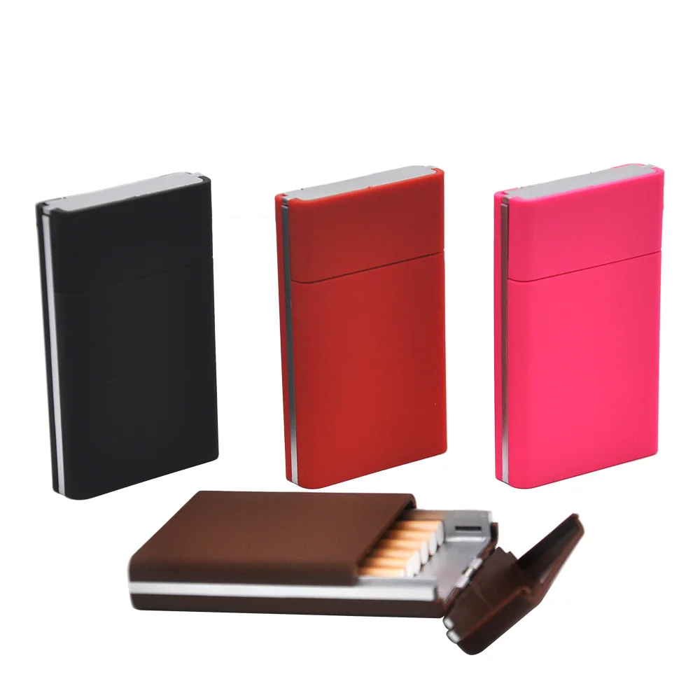 

1PC New Arrival Simple Fashion Plastic Cigarette Case Pocket Size Portable Personality Cigarette Box . Color Random