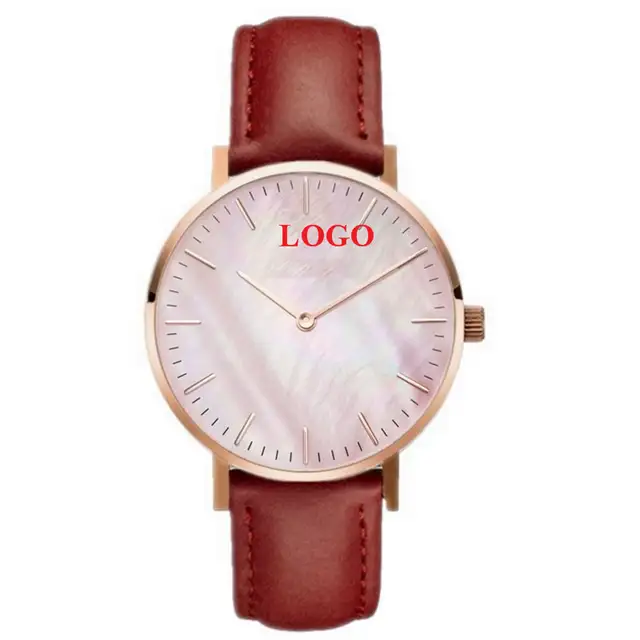 Personalized Customization Watches Rose Gold Pink Seas Pu Watches Rose Gold Pink Seas Pu
