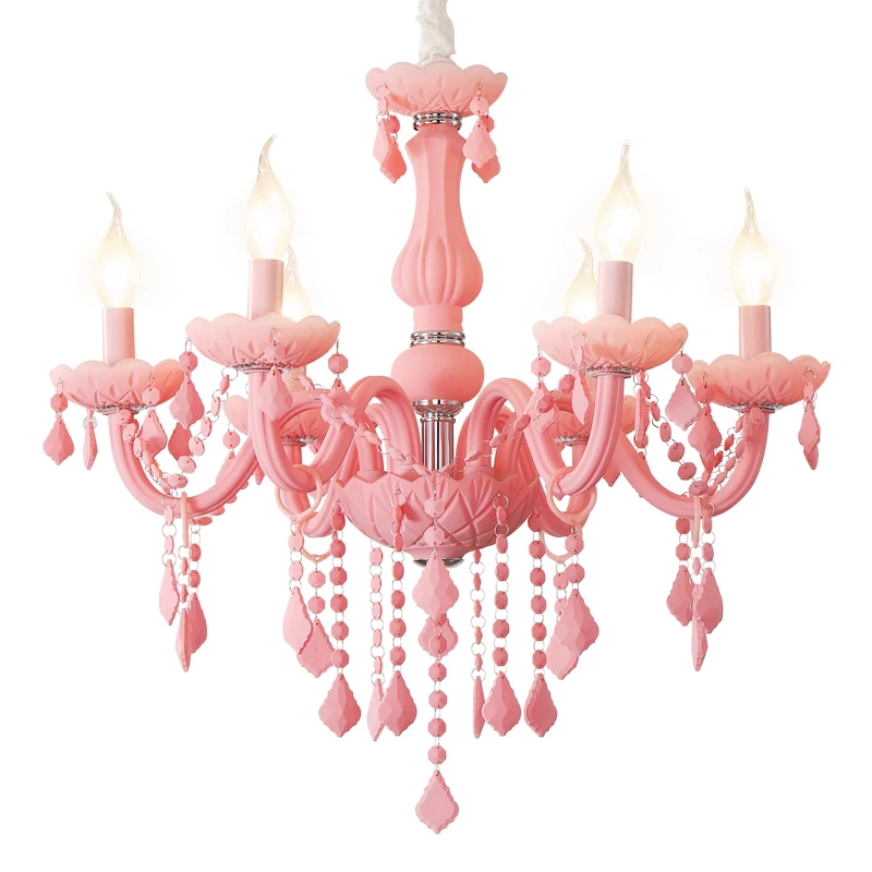 Розовая Люстра для гостиной, спальни, кухни, K9, кристалл heracleum, для столовой, для детей, для девочек, люстра, светильники
