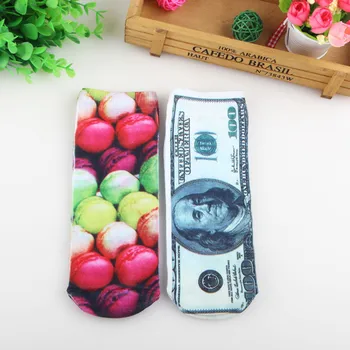 

New Arrival 3D Printed Banknote Socks Cute Carton Dollar Bill Funny Socks Women 1 pair