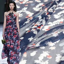 Pearlsilk 5,5 momme цифровая печать Crinkle шифон шелк тутового шелкопряда материалы летнее платье Сделай Сам одежда ткани