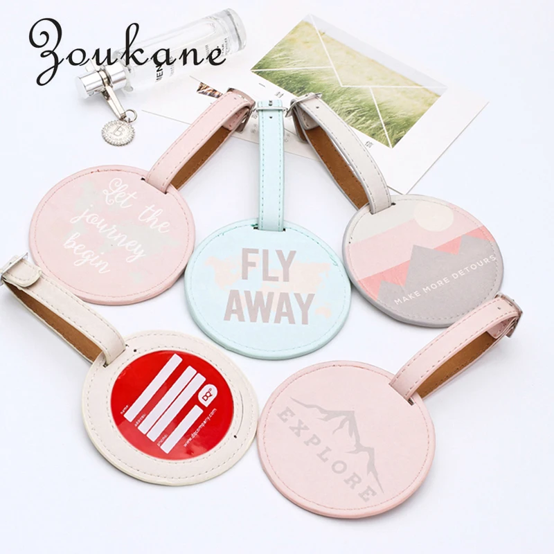 

Zoukane Fashion Leather Round Suitcase Luggage Tag Label Bag Pendant Handbag Travel Accessories Name ID Address Tags LT01