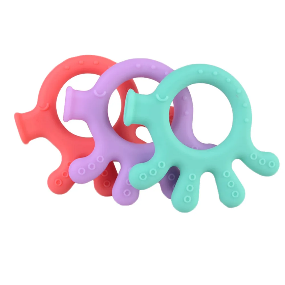 Newborn Baby Food Grade Silicone Teether Cute Palm Shape Infant