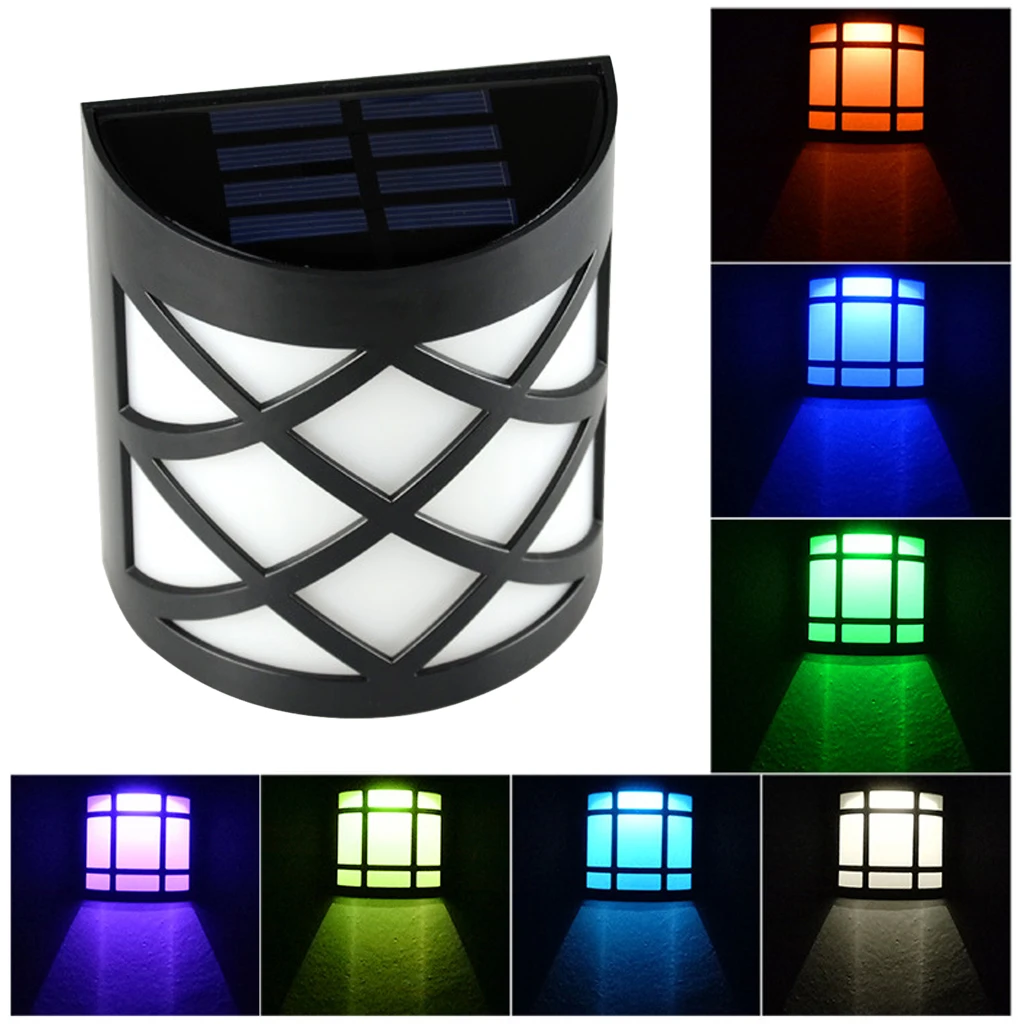 

4Pcs Waterproof Solar Power LED Light Wall-Mounted Lamp For Garden Path Courtyard Fence