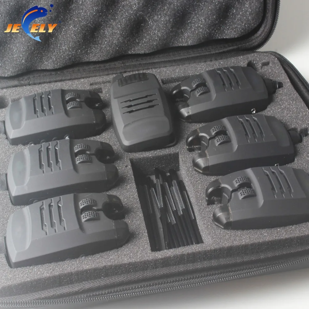  Jeely 6+1/4+1 Carp Fishing Alarm Set Sounds and LED Alarming Wireless Fishing Bite Alarm Indicator  - 32897233951