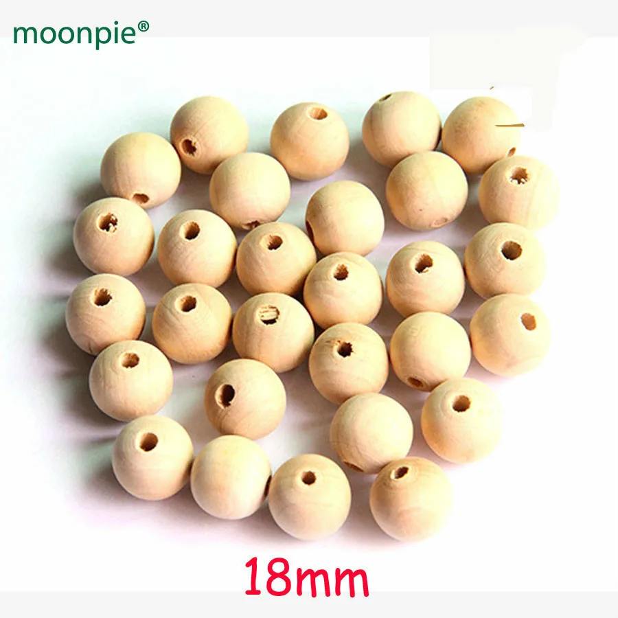 150pcs Unfinished Wooden Beads Round Balls Baby Teether Toys 6mm 8mm 10mm