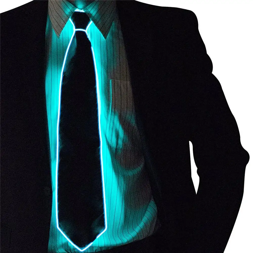 10 цветов, в лаконичном дизайне электро-галстук с подсветкой светящийся галстук светящиеся вечерние украшения, DJ, бар, клуб, Косплэй шоу! 3 в устойчивый на драйвер - Цвет: White