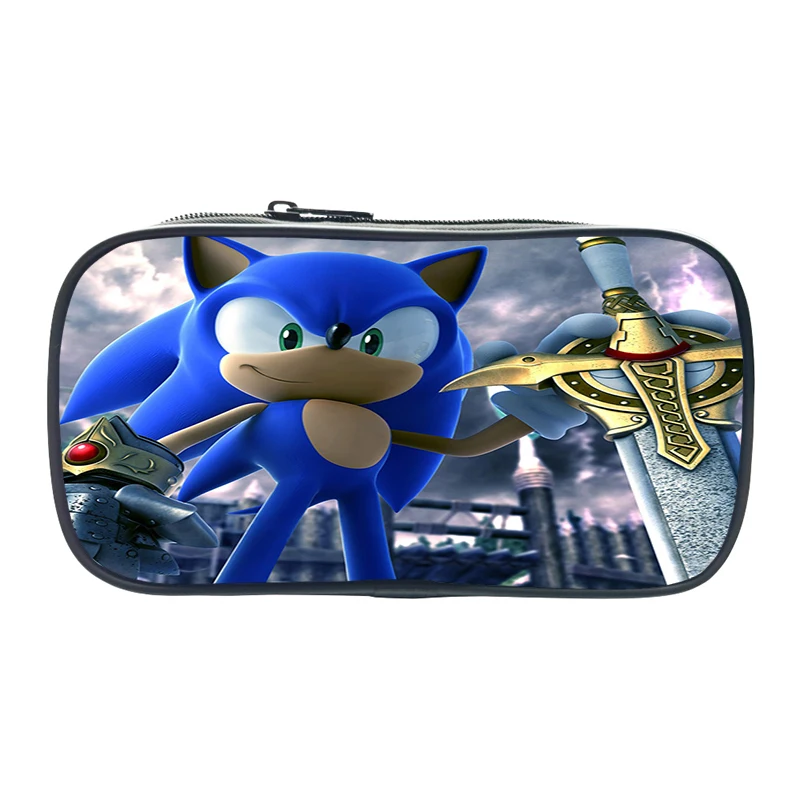 Милый чехол-карандаш Sonic для мальчиков и девочек, студенческие ручки, сумки для подростков, большая емкость, канцелярские принадлежности для хранения, новые школьные принадлежности для детей