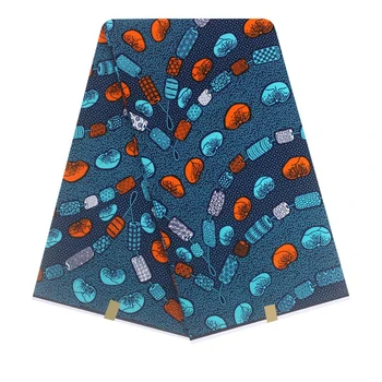 

6 yards Wholesale Guaranteed veritable dutch real wax ,Blue Geometry african printed fabric DF-81