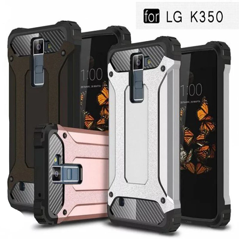 

New 10 Colors PC+TPU Hybird Protective Cases For LG K8 LTE K350 within Heat Radiation Nets Precise Holes Outdoor Shockproof Case