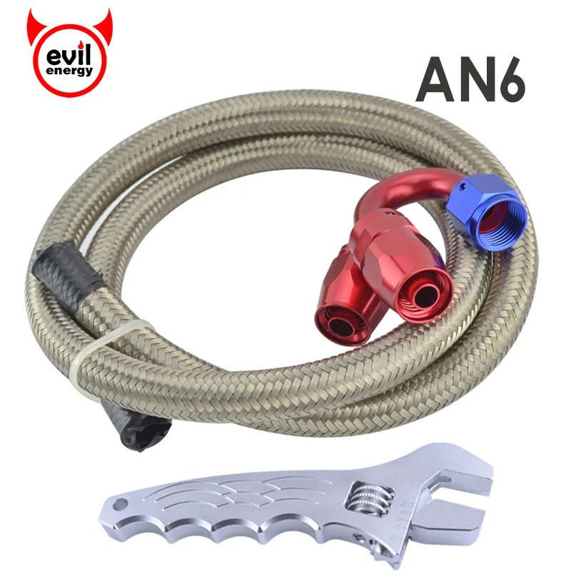 Evil energy AN6 прямые поворотные фитинги 180 градусов + 3 фута масляный топливный шланг