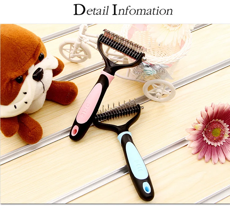 Hot Dog Pets Cat Fur Dematting Grooming Deshedding Trimmer Tool Comb Rake Brush For Dogs Cats And Rabbits (7)