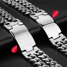 Новые браслеты в стиле панк с крестом Иисуса, браслеты из нержавеющей стали, мужские ювелирные изделия, мужской очаровательный браслет, двойная ручная цепочка, мужской браслет
