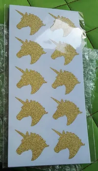 

3.8x3.3cm Gold glitter unicorn stickers