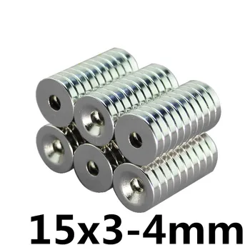 

5pcs 15 x 3 mm Hole: 4mm N35 Super Strong Ring Magnet Permanet Powerful Rare Earth Ndfeb Neodymium Magnets