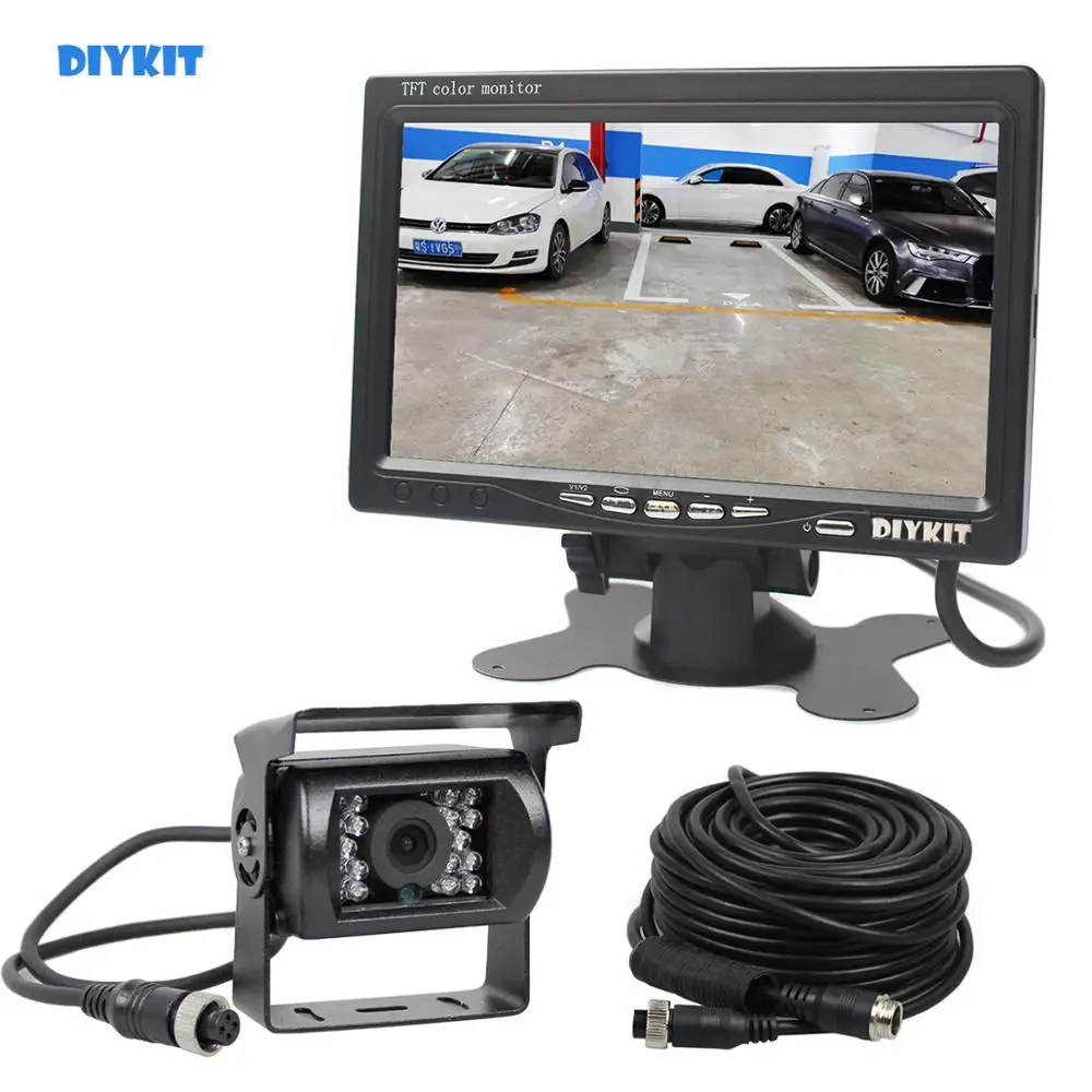 DIYKIT AHD 7 дюймов ЖК-дисплей автомобильный монитор заднего вида монитор Водонепроницаемый Ночное видение 960 P AHD камера заднего вида Камера для автобус