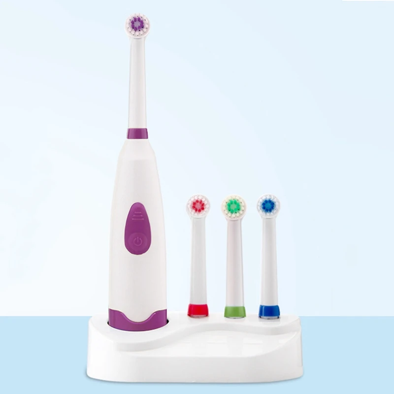 

New Baby Kids Toddler Electric Rotating Toothbrush With 4 Changing Heads Soft Tooth Brush For Baby Child Cares