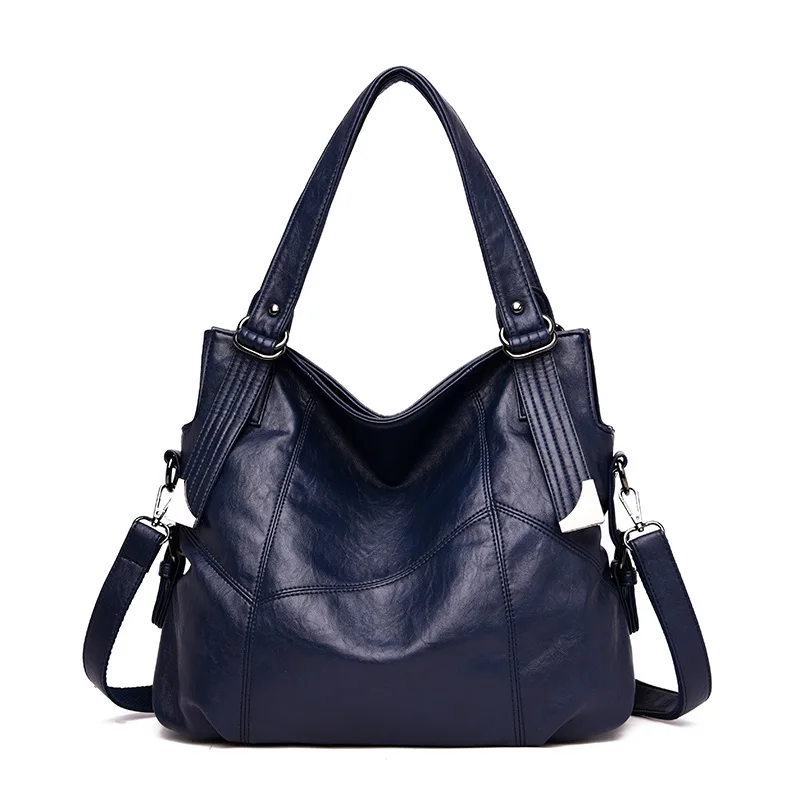 Модные женские кожаные сумки из овчины, роскошные женские сумки известного бренда, женские сумки через плечо для женщин - Цвет: Blue