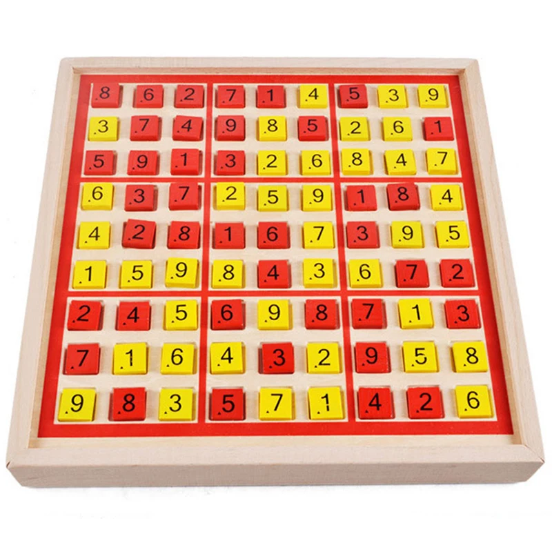Wooden Sudoku Jiu Gong Ge Sudoku Game Educational Toy For Baby Kids 