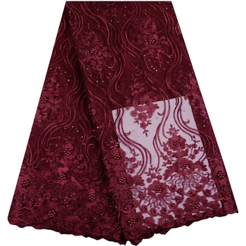 

African Lace Fabric Embroidered Nigerian Guipure French Lace Fabric High Quality 2018 African French Net Mesh Lace Fabric 914