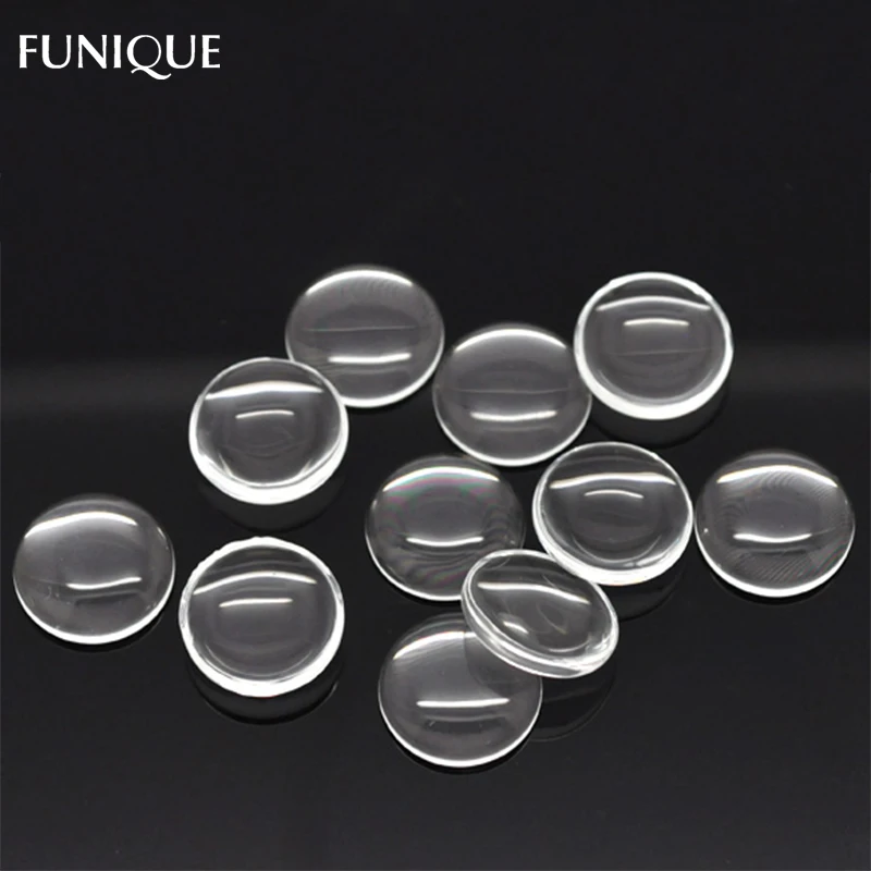 

FUNIQUE 20/30/50/100PCs Glass Cabochon Transparent Round Cabochon Jewelry Findings For Jewelry Making Craft Accessories DIY Gift