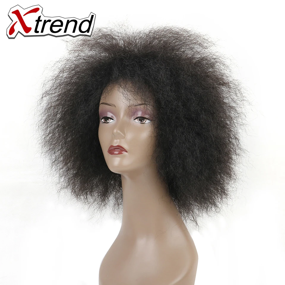 Xtrend 6inch 100g coco wig Short Synthetic Fluffy Wig African Black Women Yaki Straight Wig