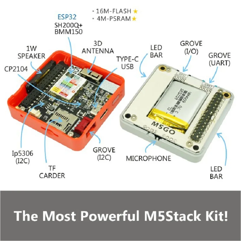 M5Stack PSRAM 2,0! FIRE IoT Kit двухъядерный ESP32 16M-FLash+ 4M-PSRAM макетная плата MIC/BLE SH200Q+ BMM150 из micropyton