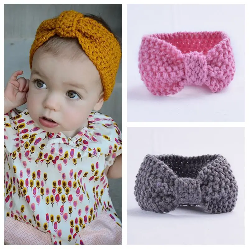 

Newborn Baby Crochet Knit Top Knot Elastic Turban Headband Head Wrap Hair Bands Baby Girl Ear Headband Accessories