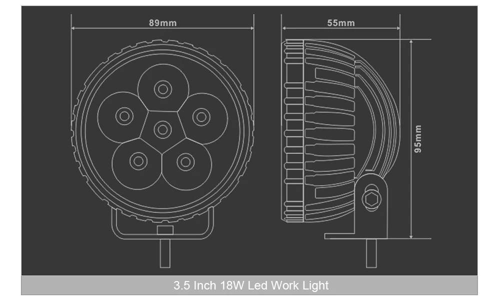 2 шт. 3,5 дюйма 18 Вт светодиодный рабочий светильник 12 В для автомобиля 4x4 внедорожный мотоцикл ATV трактор грузовик лодка точечный луч дальнего света светильник s Рабочая лампа