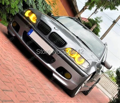 Для BMW E46 3 серии ксеноновые фары 1999-2004 отличный ультра яркий двойной цвет переключатель smd светодиодный ангельские глазки Halo кольца комплект