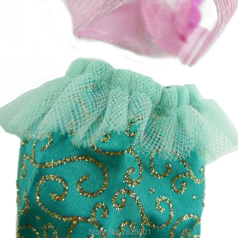 Handmade Outfit Mermaid Costume Pink Bra Tops Fishtail Copy Ariel Princess Clothes For Barbie Doll Dollhouse Accessories Kid Toy