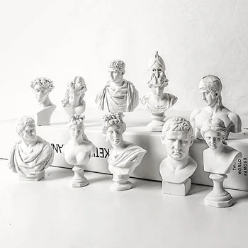 

5pcs/ Nordic Retro Imitation plaster Resin Venus God of War Character head sculpture Home decoration crafts Drawing sketch Greek