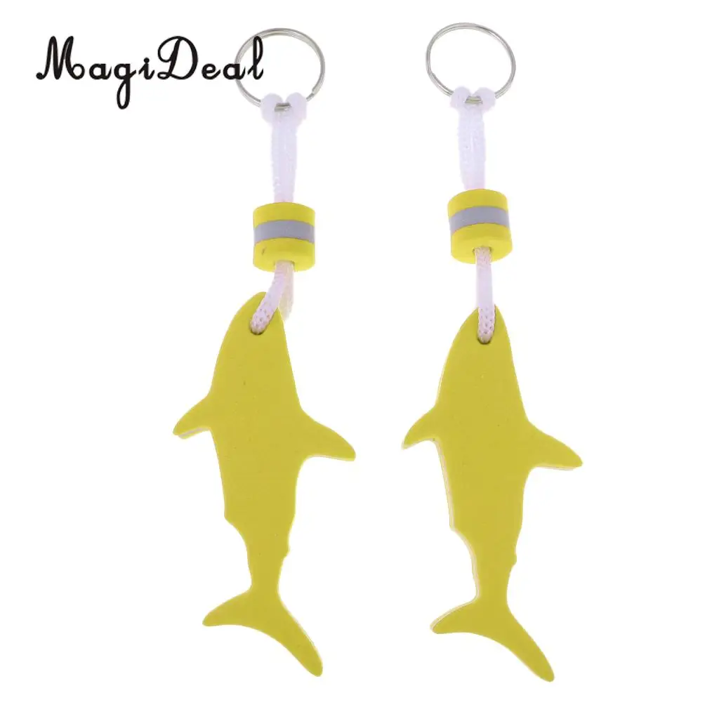 MagiDeal 2x Shark Floating Keychain Keyring Water Buoyant Key Holder for Beach Swim Yachting - Portable, Lightweight, Durable