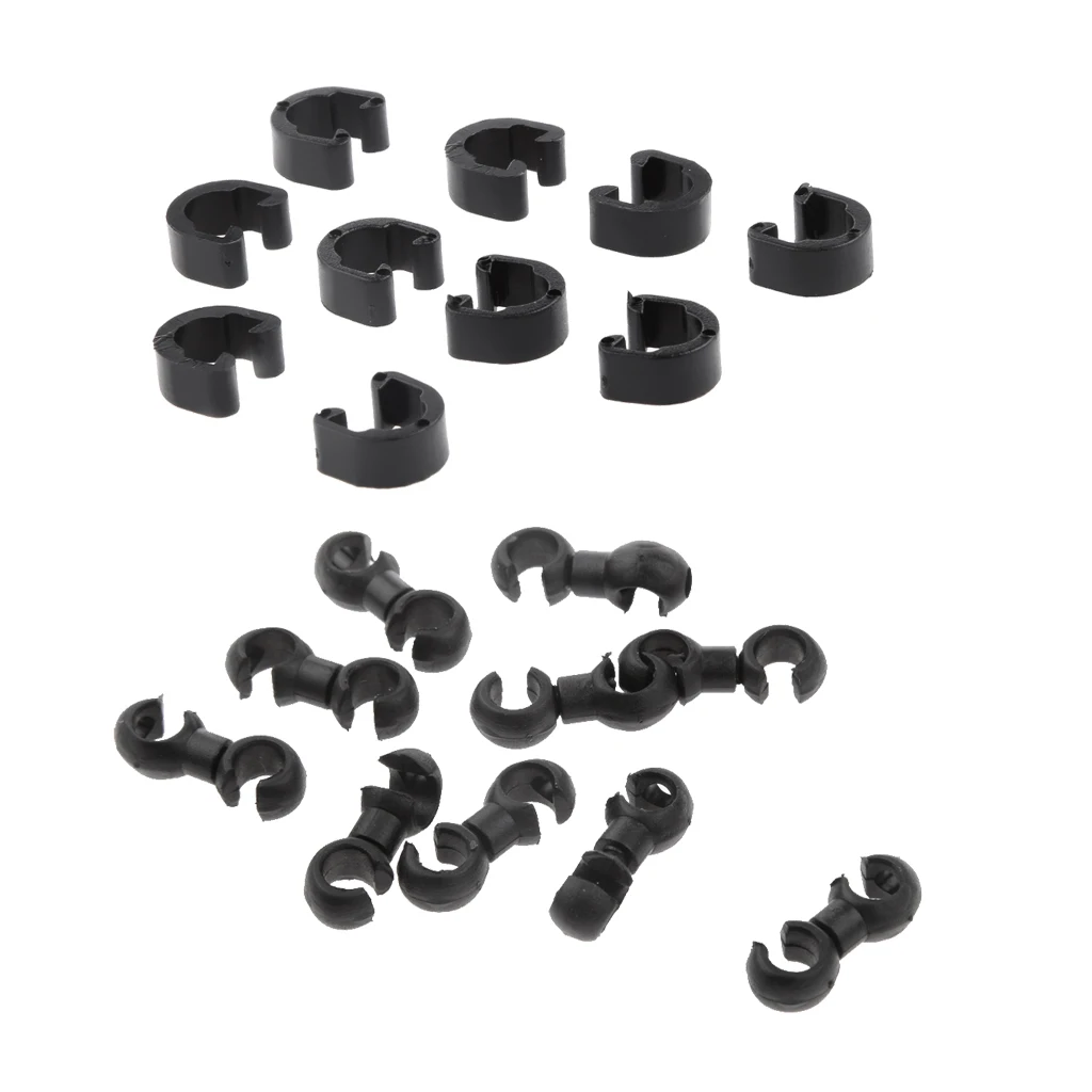 10x S Shaped Hook Clips Brake Cable Wire Ties Buckle Rotate Bike Bicycle MTB