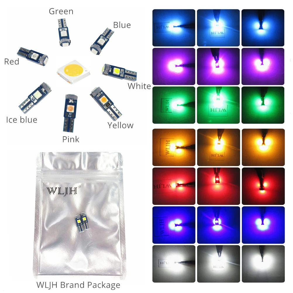 WLJH 6x T5 LED 74 светильник 3030SMD Приборная панель автомобиля лампа приборной панели для